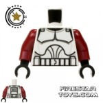 LEGO Mini Figure Torso Clone Trooper Dark Red Arms