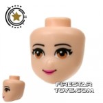 LEGO Friends Mini Figure Heads Light Brown Eyes and Pink Lips