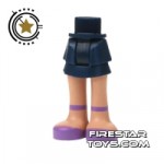 LEGO Friends Mini Figure Legs Dark Blue Skirt and Purple Shoes