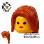 LEGO Hair Pony Tail With Side Fringe Dark Orange