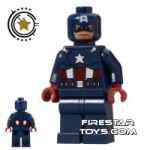 LEGO Super Heroes Mini Figure Captain America Dark Blue Suit