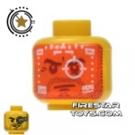 LEGO Mini Figure Heads Orange Robot HUD
