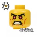 LEGO Mini Figure Heads Angry Face Red Eyes