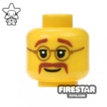 LEGO Mini Figure Heads Round Glasses and Moustache