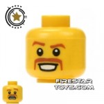 LEGO Mini Figure Heads Moustache and Grin