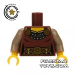 LEGO Mini Figure Torso Brown Dress with Gold Belt