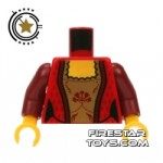 LEGO Mini Figure Torso Red and Gold Corset