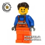 LEGO City Mini Figure Orange Overallls