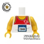 LEGO Mini Figure Torso Team GB Relay Running Top