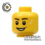 LEGO Mini Figure Heads Lopsided Smile Perspiring