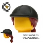 LEGO Horse Riding Hat with Ponytail Dark Red