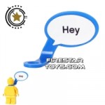 LEGO Speech Bubble Smooth Edge Left Blue with Text