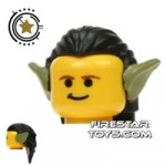 LEGO Hair Long With Pointy Orc Ears Black