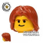 LEGO Hair Mid Length Tousled Dark Orange