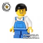 LEGO City Mini Figure Boy Blue Overalls