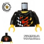 LEGO Mini Figure Torso Leather Jacket with Flames