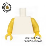 LEGO Mini Figure Torso Plain White Yellow Arms