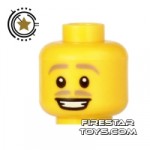 LEGO Mini Figure Heads Blonde Moustache Smile