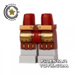 LEGO Mini Figure Legs Conquistador Red and Gold Armour