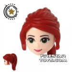 LEGO Hair Long Ponytail Dark Red