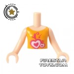 LEGO Friends Mini Figure Torso Orange Top With Hearts Pattern