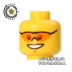 LEGO Mini Figure Heads Orange Visor