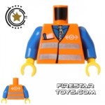 LEGO Mini Figure Torso Train Driver Orange Vest