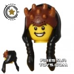 LEGO Hair Long Braids with Spiked Headdress Black