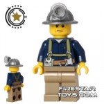 LEGO City Mini Figure Miner Blue Shirt