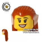 LEGO Hair Long With Pointy Elf Ears Dark Orange