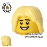 LEGO Hair Mid Length Tousled Bright Light Yellow
