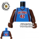 LEGO Mini Figure Torso NBA Detroit Pistons Player 42