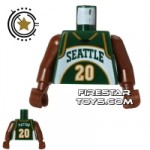 LEGO Mini Figure Torso NBA Seattle SuperSonics Player 20