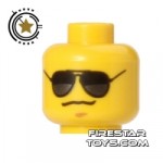 LEGO Mini Figure Heads Black and Silver Sunglasses
