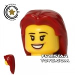 LEGO Hair Long Hair Dark Red