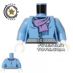 LEGO Mini Figure Torso Light Blue Top and Scarf