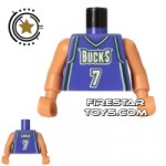 LEGO Mini Figure Torso NBA Milwaukee Bucks Player 7
