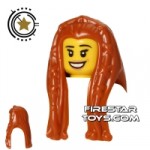 LEGO Hair Long with Front Braids Dark Orange