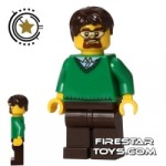 LEGO City Mini Figure Green Sweater Safety Goggles