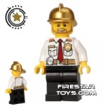 LEGO City Mini Figure Fire Chief Gold Helmet