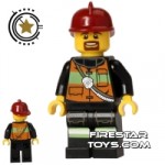 LEGO City Mini Figure Fireman Reflective Stripe Vest