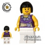 LEGO City Mini Figure Purple and Gold Blouse