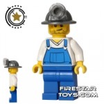 LEGO City Mini Figure Miner Blue Overalls