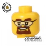 LEGO Mini Figure Heads Brown Goatee Safety Goggles