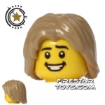 LEGO Hair Mid Length Tousled Dark Tan