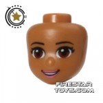 LEGO Friends Mini Figure Heads Brown Eyes and Pale Pink Lips