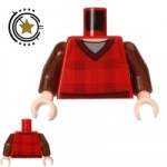 LEGO Mini Figure Torso Ron Weasley Tartan Sweater