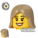 LEGO Hair Center Parting Dark Tan