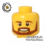 LEGO Mini Figure Heads Smile Brown Beard
