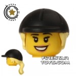LEGO Horse Riding Hat with Ponytail Bright Light Yellow
